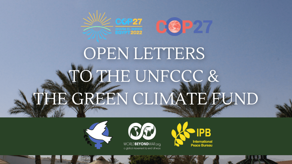 Open Letter Launch on military spending and climate finance
