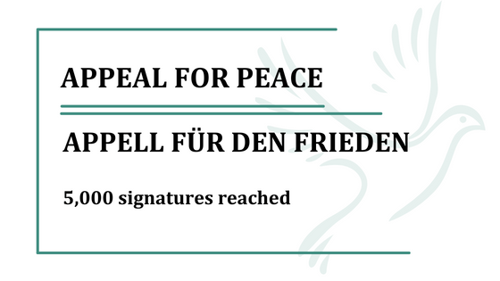 Appeal for Peace – 5,000 signatures reached